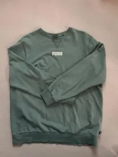 PUMA グリーン クルーネック トレーナー M〜Lサイズ