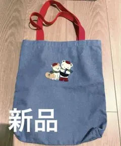 【新品】ファミリア ハチ公　トートバッグ (大) デニム調 トートバッグのサムネイル