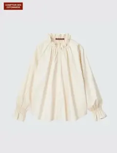 ユニクロCOMPTOIR DES COTONNIERSサテンコットンフリルシャツのサムネイル