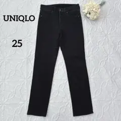 ユニクロ　 ジーンズ　スリム ストレート ハイライズ　サイズ25 ブラック