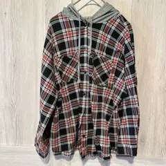 パーカー トップス チェック柄 フード付きパーカー 海外古着 レディース
