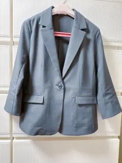 【匿名配送/美品/2度着用】事務服ハニーズテーラードジャケット(グレー)