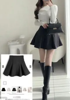 ブラック フレアスカートGRL