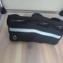 ランニングポーチ マラソン大容量 ウェスト 散歩 登山 防水 防汗 (ブラック)