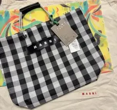 MARNI MARKET トートバッグ オシャレな千鳥格子柄 - メルカリ