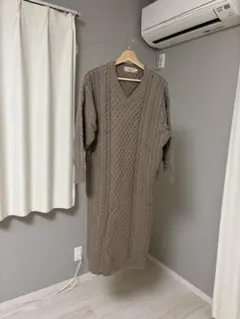 AZUL by moussy マウジー ケーブルニットワンピース