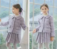 フォーマル　入学式　女の子　ツイード　セットアップ 120