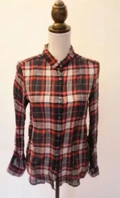 ビームス　チェック柄　長袖シャツ