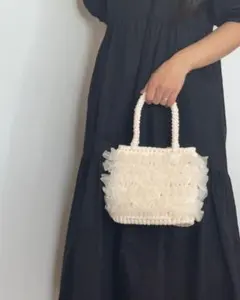 新品・タグ付き】推し活 トートバッグ❣️グリーン 大容量 チュール 