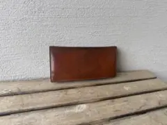 土屋鞄　コードバン　ロングウォレット　ブラウン×ダークネイビーのサムネイル