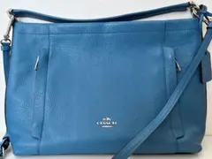 美品✴︎COACH コーチ レザー 2wayバッグ ブルー✴︎34312
