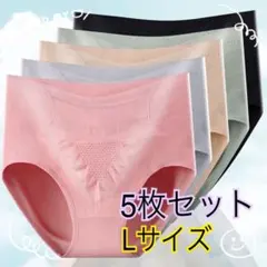 【レディースショーツ5枚まとめ売り】Lサイズ ハイウエスト
