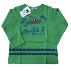 【新品タグ付】ミキハウス ダブルビー 長袖Tシャツ グリーン 100cm
