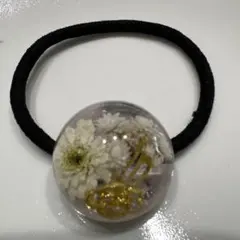 黒 オレンジ ゴールド ⌘お花 レジン ヘアゴム うねうね スカラップ ビジュー 黒 白 ゴールド ⌘お花 レジン ヘアゴム うねうね ビジュー スカラップ