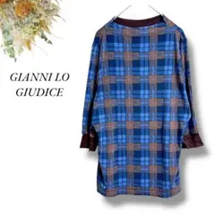 美品 GIANNI LO GIUDICE 五分袖トップス チェック 4096