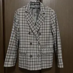 GU チェック柄 ダブルブレストジャケット S