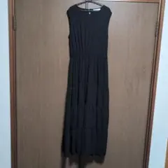 Rose Farm ブラック ノースリーブ ロングワンピース