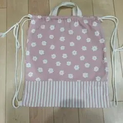 花柄 ストライプ ナップザック ピンクのサムネイル