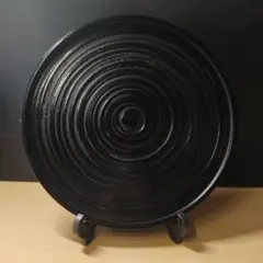 JE marble ケーキ回転台 大理石柄 黒30cm 回転台 ターンテーブル