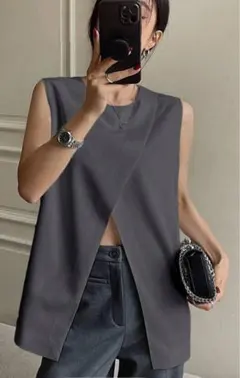 ダークグレー タンクトップ JP-S(S)