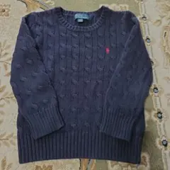 Ralph Lauren ケーブルニットセーター ネイビー 4T
