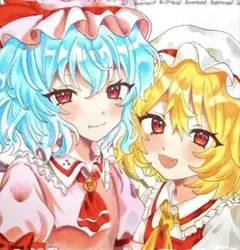 手描きイラスト 中色紙 レミリア フランドール 東方Project