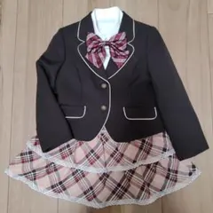 キューティーリボン 女の子フォーマルスーツ4点セット ブラウン 115 入学卒園