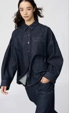 26ssユニクロCデニムリラックスシャツジャケットxl