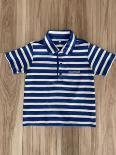 mont-bell ウィックロン　青白ストライプ ポロシャツ 100cm