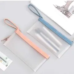 ペンケース シンプル 筆箱 透明 ポーチ 大容量