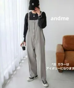 andme◇ コットンツイルフロントジップサロペットのサムネイル