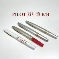 TK】PILOT パイロット万年筆 14K レトロ 花柄 ショート 4本セット