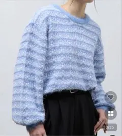 新品タグ付き　COLONY2139 ミックス柄ニットプルオーバー　ブルー系