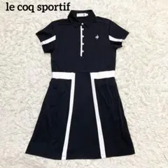 le coq sportif ゴルフ ワンピース S ブラック×ホワイト