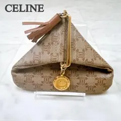 CELINE トライアングル コインケース マカダム トリオンフ タッセル 馬車