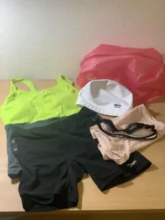 Speedo 水着セット 水泳グッズ 帽子、ゴーグル、バッグ付き レディース
