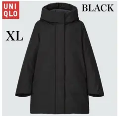 美品❣️UNIQLO ユニクロ ハイブリッドダウンショートコート ブラック XL