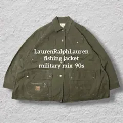 90s LaurenRalphLaurenミリタリー フィッシングジャケット3X