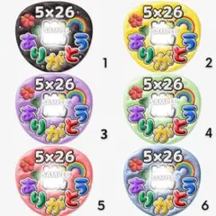 選べるぷっくりうちわ文字 ファンサうちわ 5×26 ありがとう メンカラ 虹