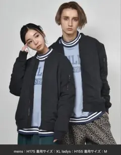 美品　ポリピーチ ルーズMA-1 サイズL 黒ブルゾン