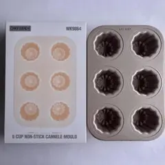 【美品】カヌレ型『CHEFMADE 6個型（WK9864）シャンパンゴールド』