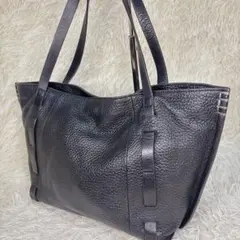 SAZABY レザー トートバッグ 本革 シボ革 黒 大容量 2WAY変形