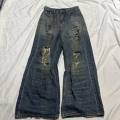 パンツ Menes buggy denim Dirty Blue wide denim Menes buggy denim Dirty Blue wide denim - メルカリ