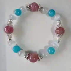 ローズクォーツデザインブレスレット15.5cm＋