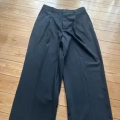 タックワイドパンツ ユニクロ xl ブラック　レディース
