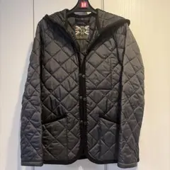 LAVENHAM フード付きキルティングジャケット 黒
