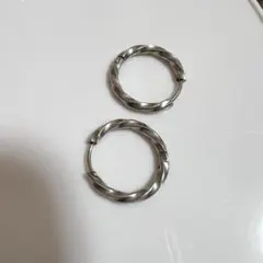 【シルバーカラー】ピアス　メンズ　フープピアス　ステンレス