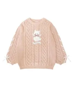 【週末SALE】　アップリケニットワンピース