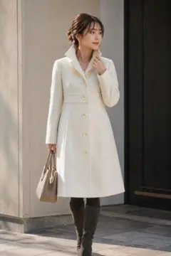 極美品！FOXEYミント襟カシミアロングコート38 Rene foxey - メルカリ