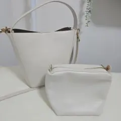 ZARA バケットバッグ　アイボリー